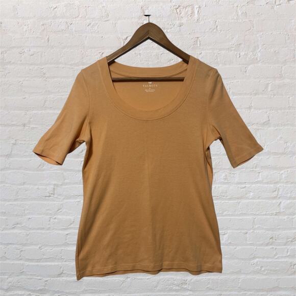 Talbots Tops - Talbots Pima Cotton Scoop Neck Tee Shirt Women’s Medium Orange Short Sleeve